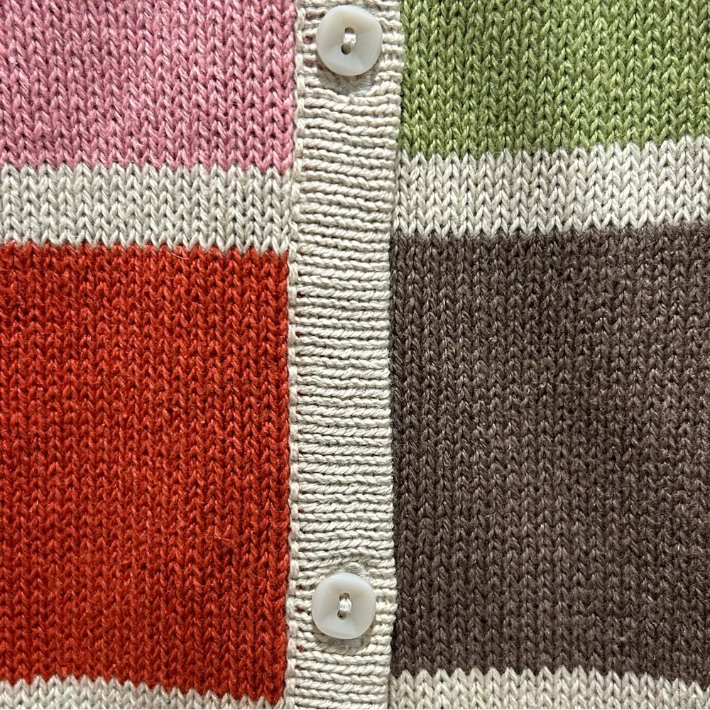 VTG Y2K Christopher & Banks Multicolor Ramie & Cotton Cardigan Sweater - Medium - Picture 6 of 9